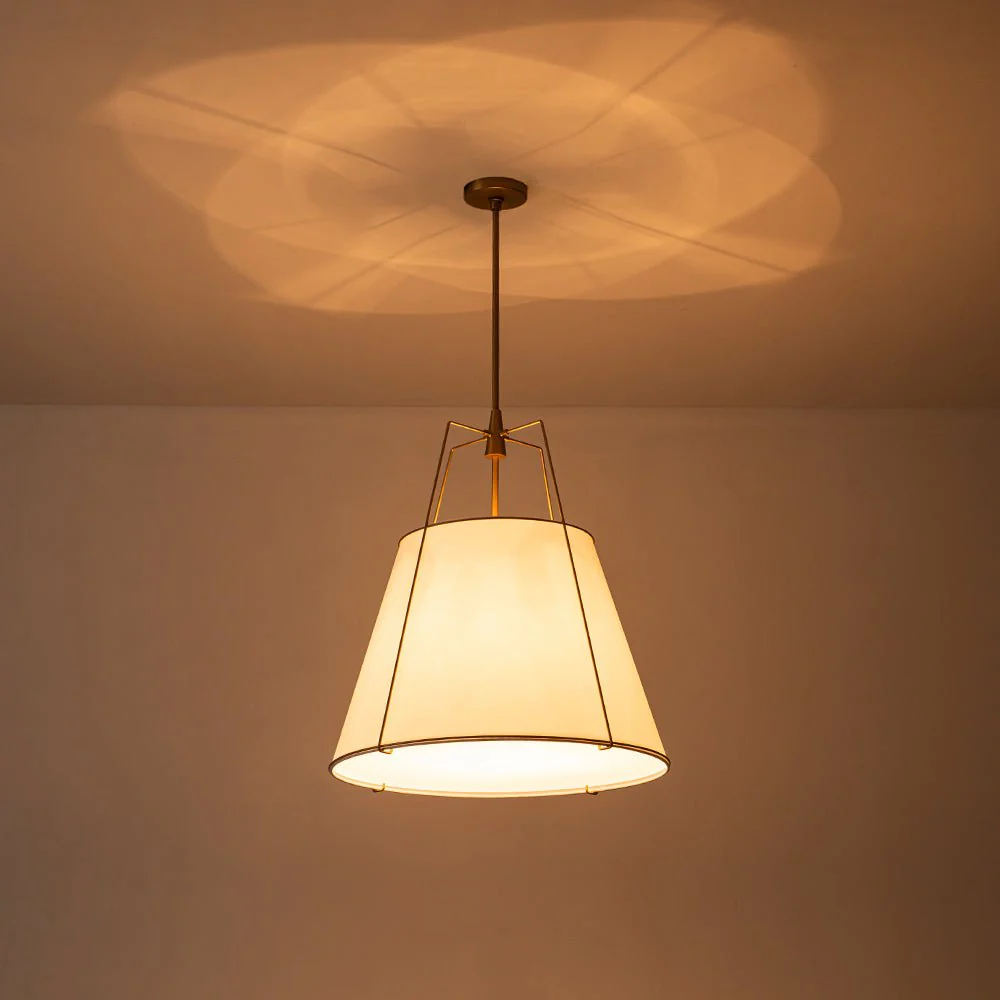 Modern Fabric Conical Drum Cage Pendant Light - Image 23