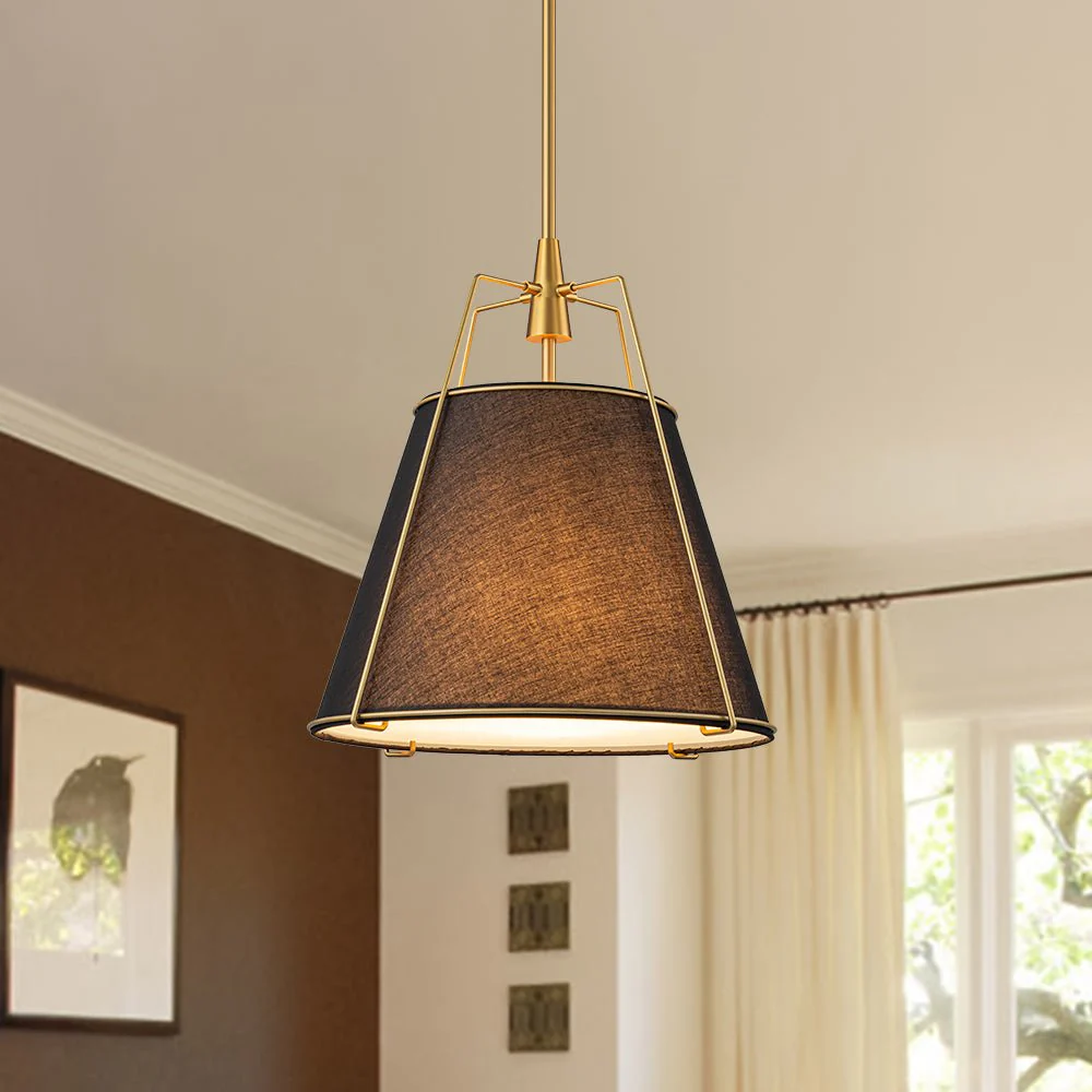 Modern Fabric Conical Drum Cage Pendant Light - Image 3