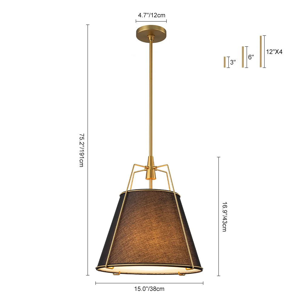 Modern Fabric Conical Drum Cage Pendant Light - Image 32
