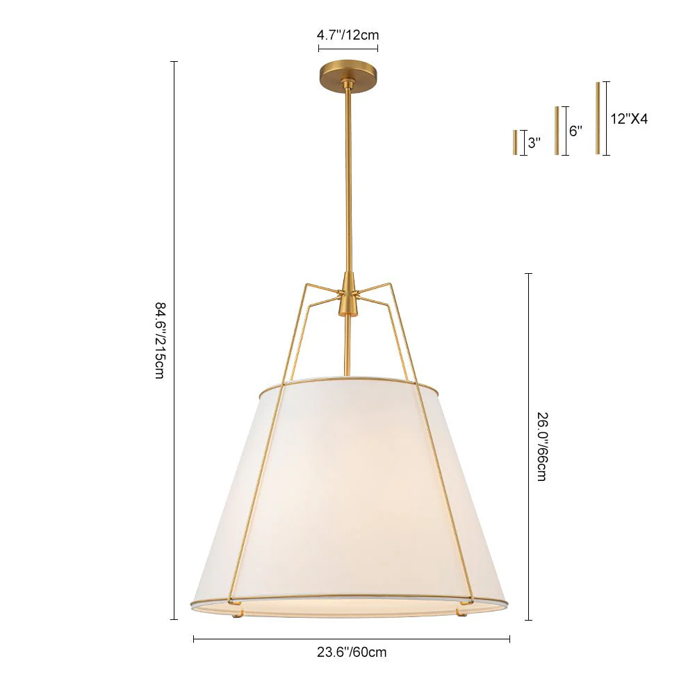 Modern Fabric Conical Drum Cage Pendant Light - Image 33