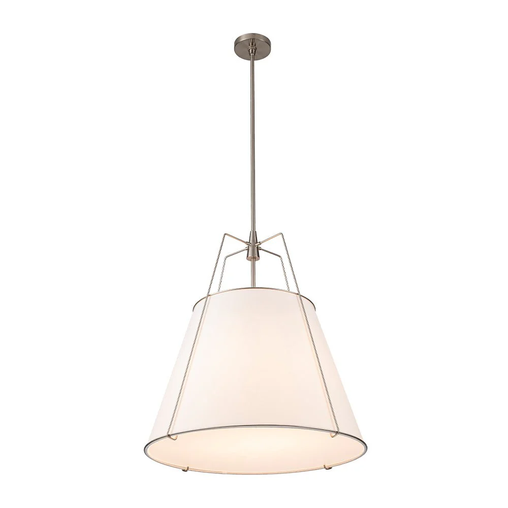 Modern Fabric Conical Drum Cage Pendant Light - Image 37
