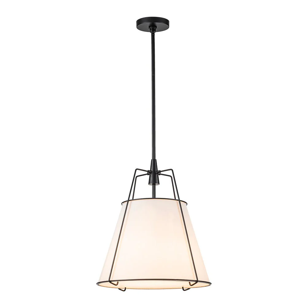 Modern Fabric Conical Drum Cage Pendant Light - Image 41