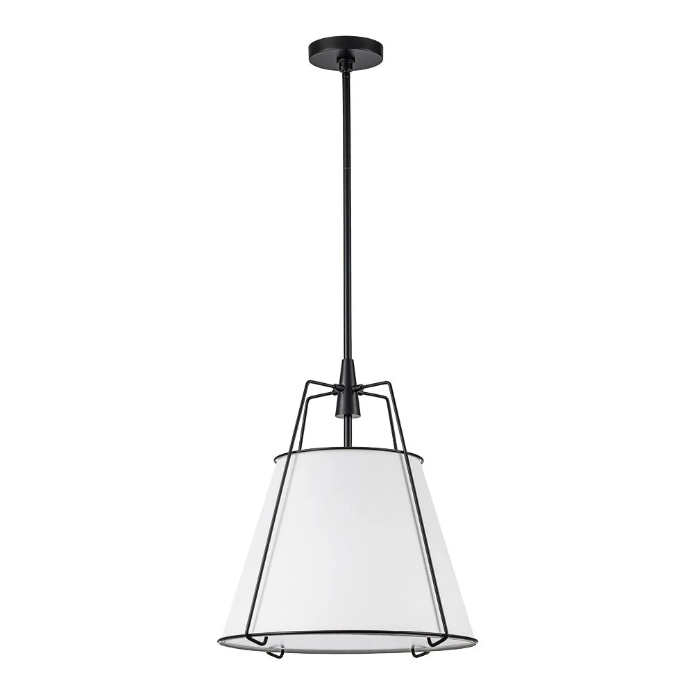 Modern Fabric Conical Drum Cage Pendant Light - Image 42