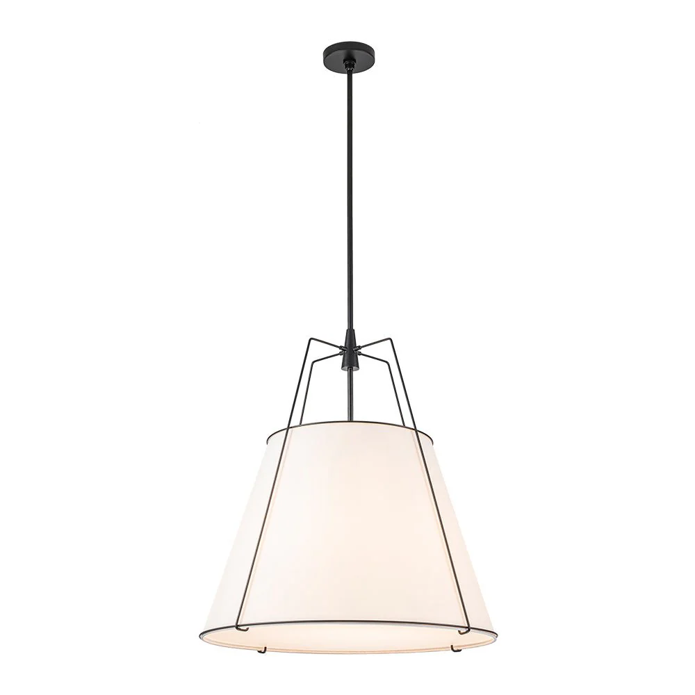 Modern Fabric Conical Drum Cage Pendant Light - Image 43