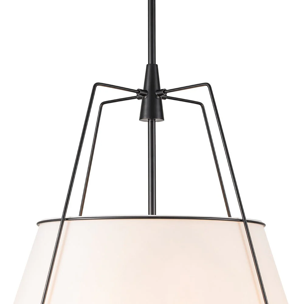 Modern Fabric Conical Drum Cage Pendant Light - Image 45