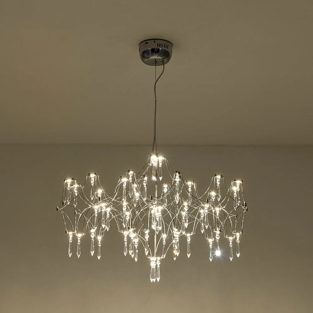 (OpenBox) Modern Luxe Glam Starry Sky LED Crystal Chandelier - Image 11