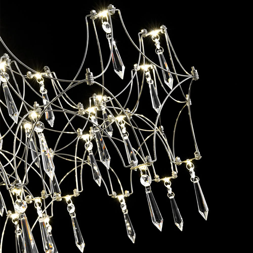 (OpenBox) Modern Luxe Glam Starry Sky LED Crystal Chandelier - Image 12