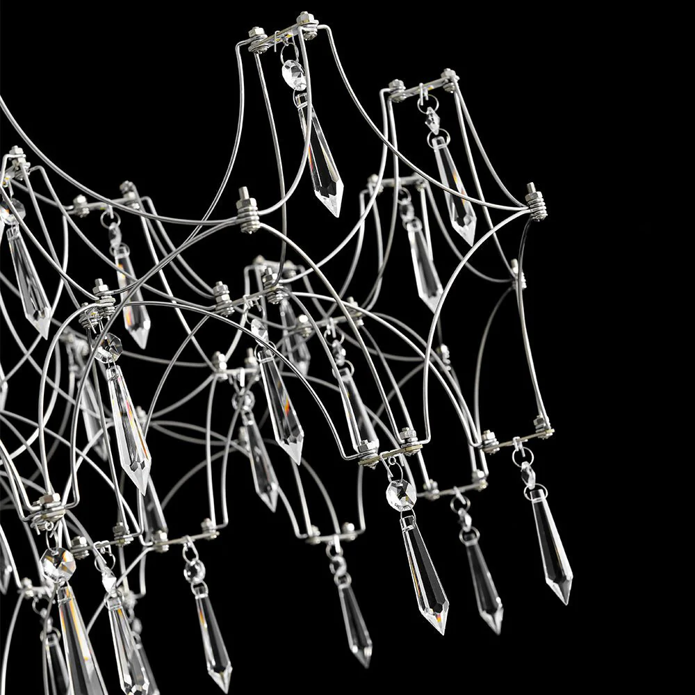 (OpenBox) Modern Luxe Glam Starry Sky LED Crystal Chandelier - Image 13