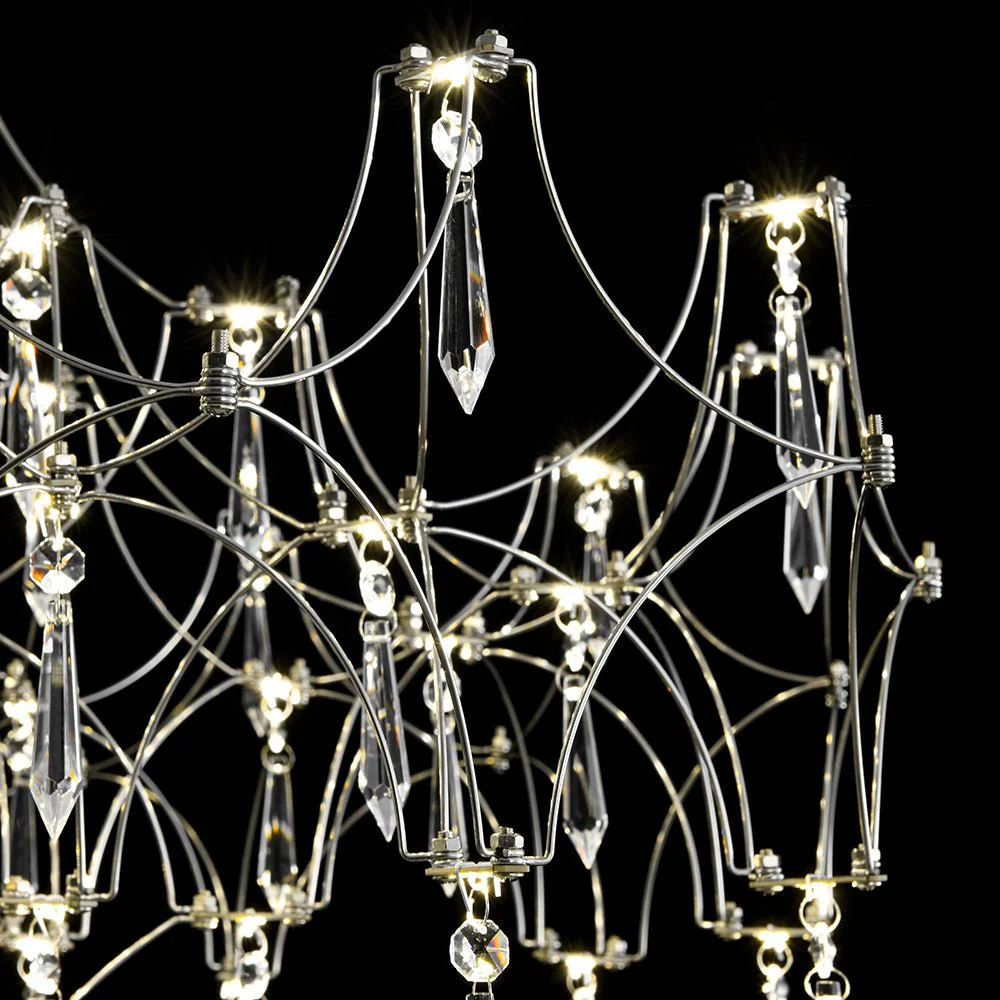 (OpenBox) Modern Luxe Glam Starry Sky LED Crystal Chandelier - Image 14