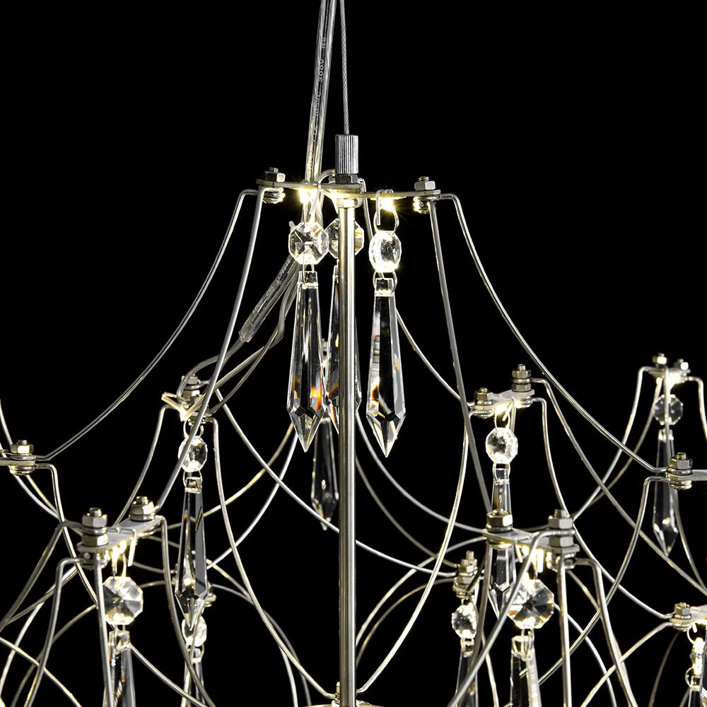 (OpenBox) Modern Luxe Glam Starry Sky LED Crystal Chandelier - Image 16
