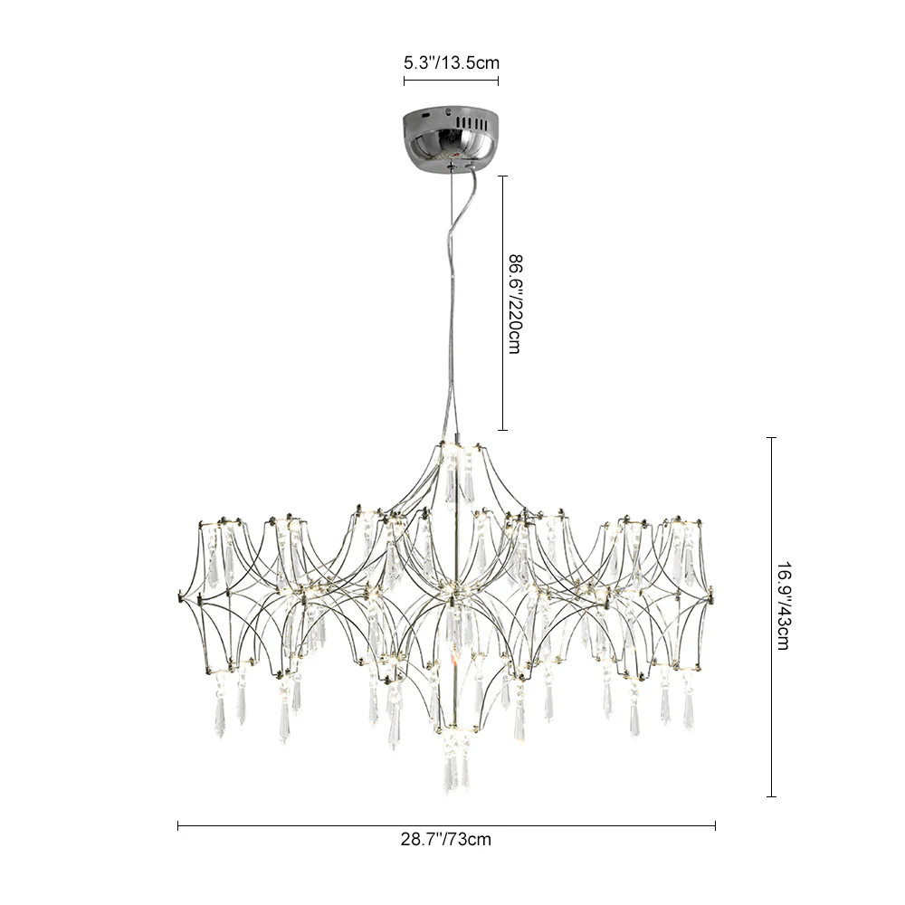 (OpenBox) Modern Luxe Glam Starry Sky LED Crystal Chandelier - Image 20
