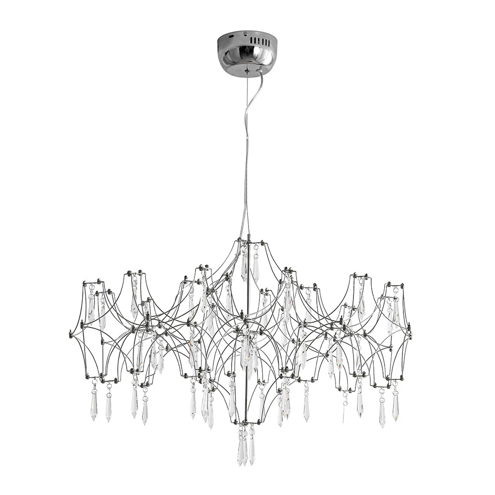 (OpenBox) Modern Luxe Glam Starry Sky LED Crystal Chandelier - Image 6