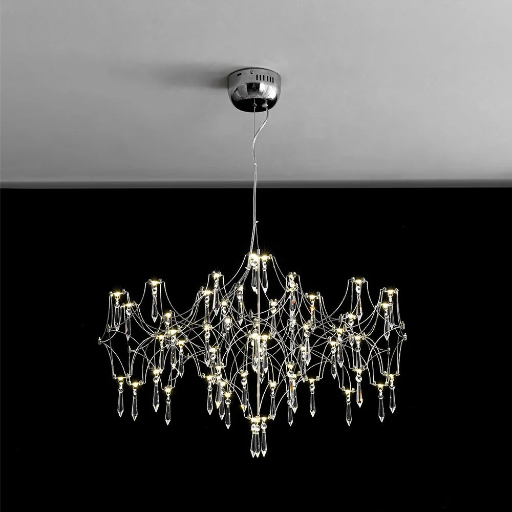 (OpenBox) Modern Luxe Glam Starry Sky LED Crystal Chandelier - Image 7