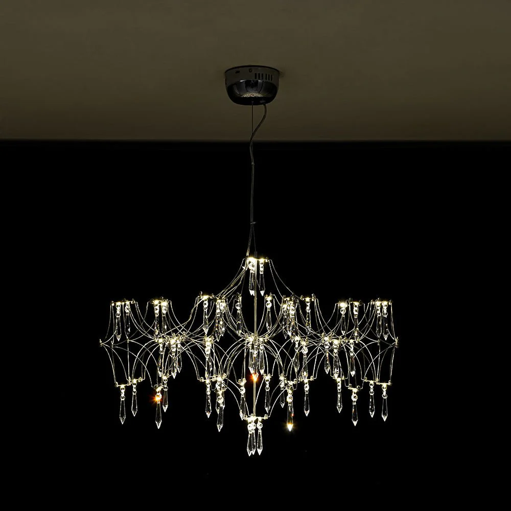 (OpenBox) Modern Luxe Glam Starry Sky LED Crystal Chandelier - Image 9