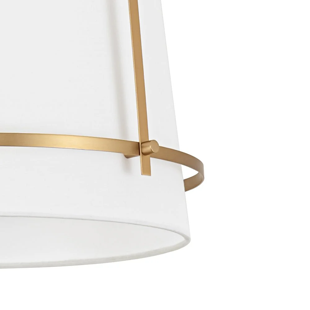 Modern Mid-Century Fabric Tall Cone Cage Pendant Light - Image 11