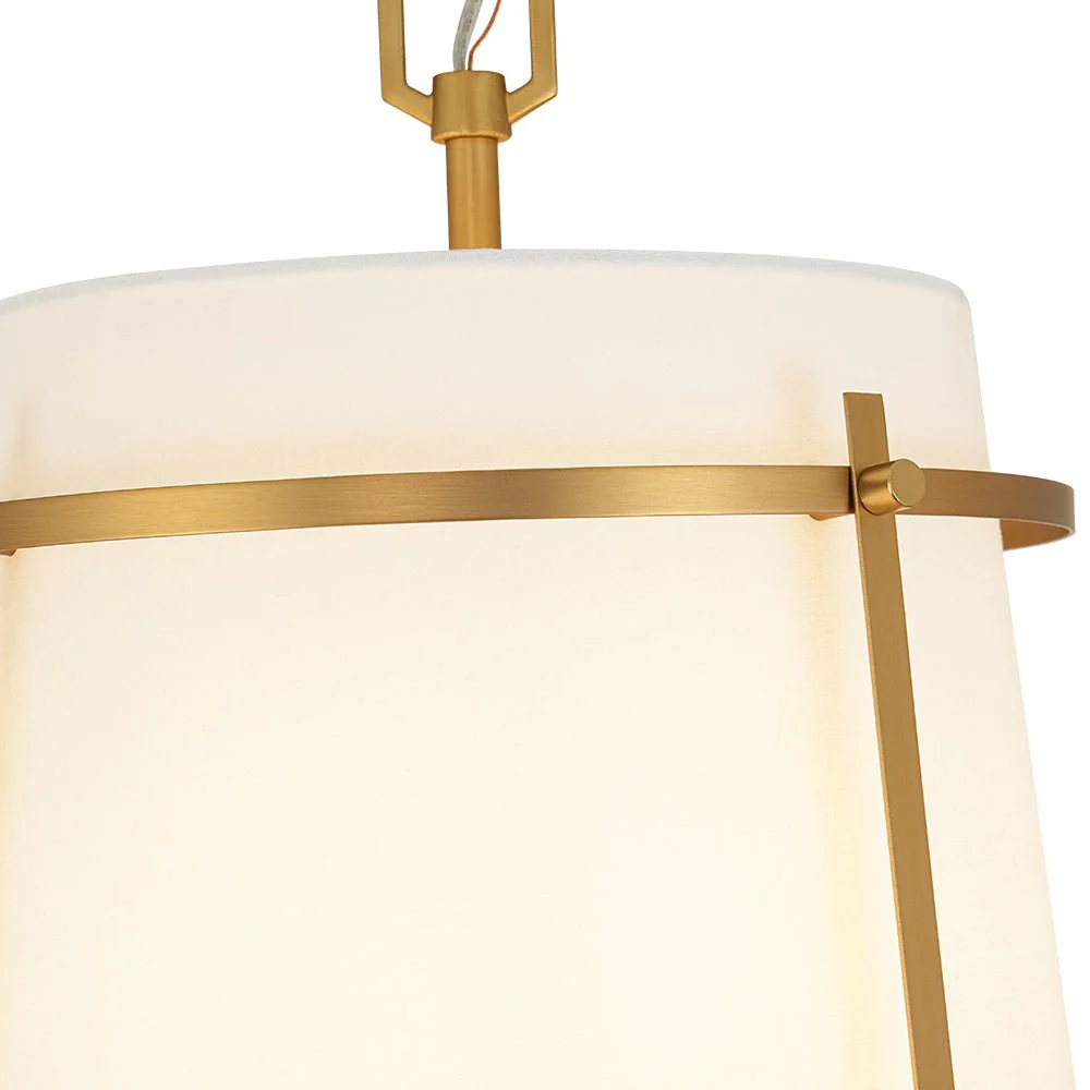 Modern Mid-Century Fabric Tall Cone Cage Pendant Light - Image 13