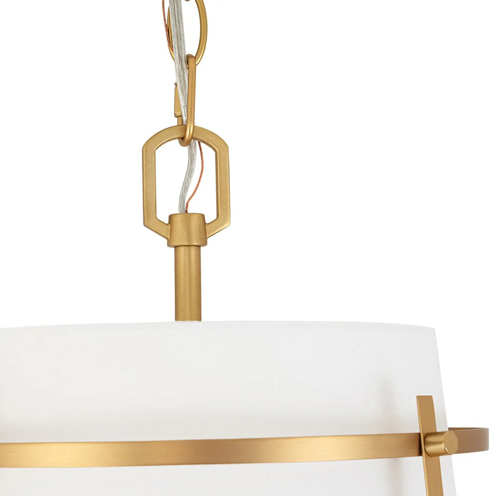 Modern Mid-Century Fabric Tall Cone Cage Pendant Light - Image 14