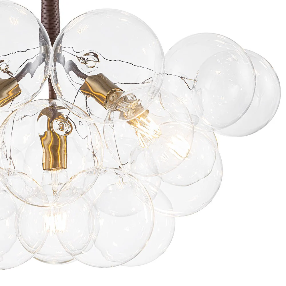 Mocha Mousse Clear Glass Globe Cluster Bubble Chandelier - Image 10