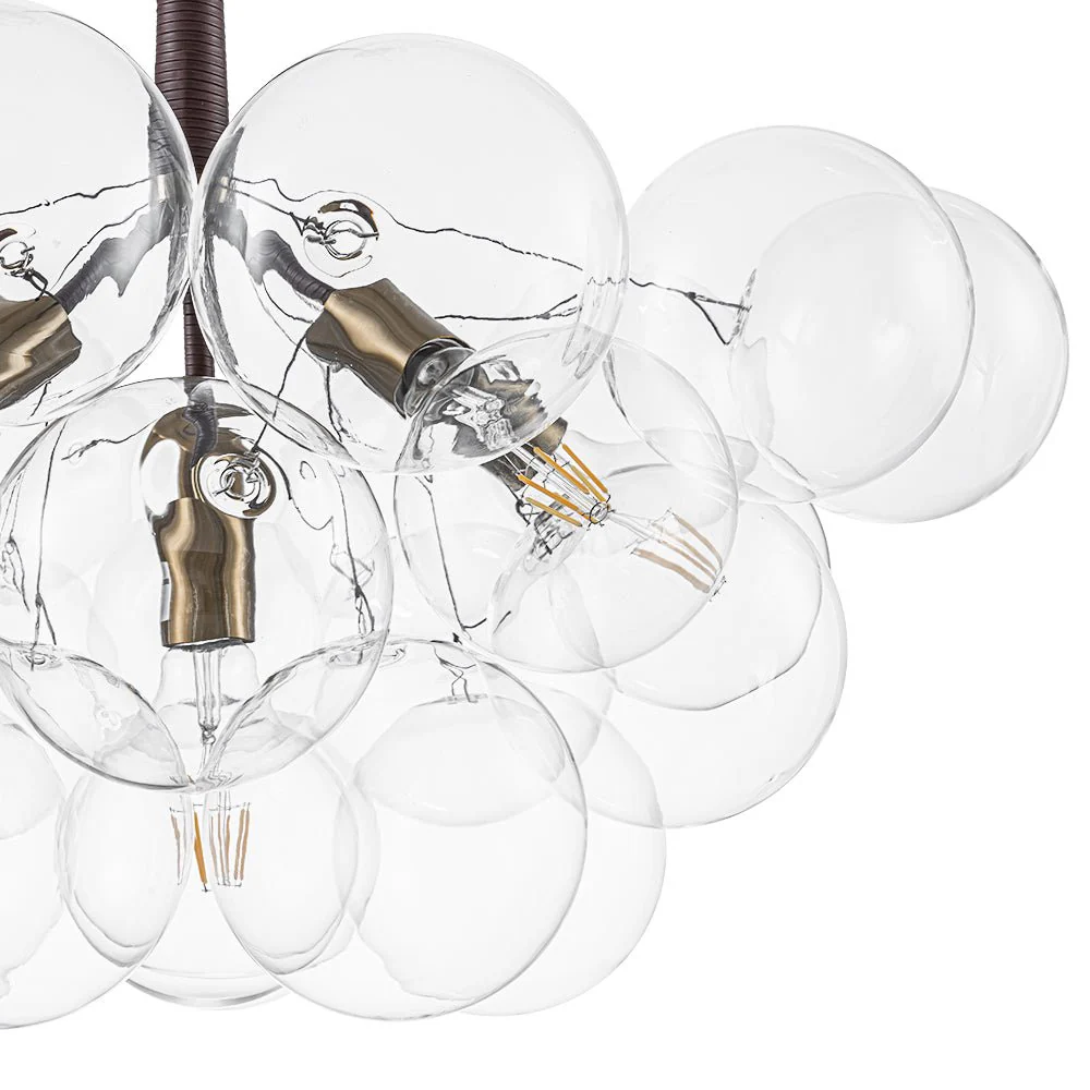 Mocha Mousse Clear Glass Globe Cluster Bubble Chandelier - Image 11