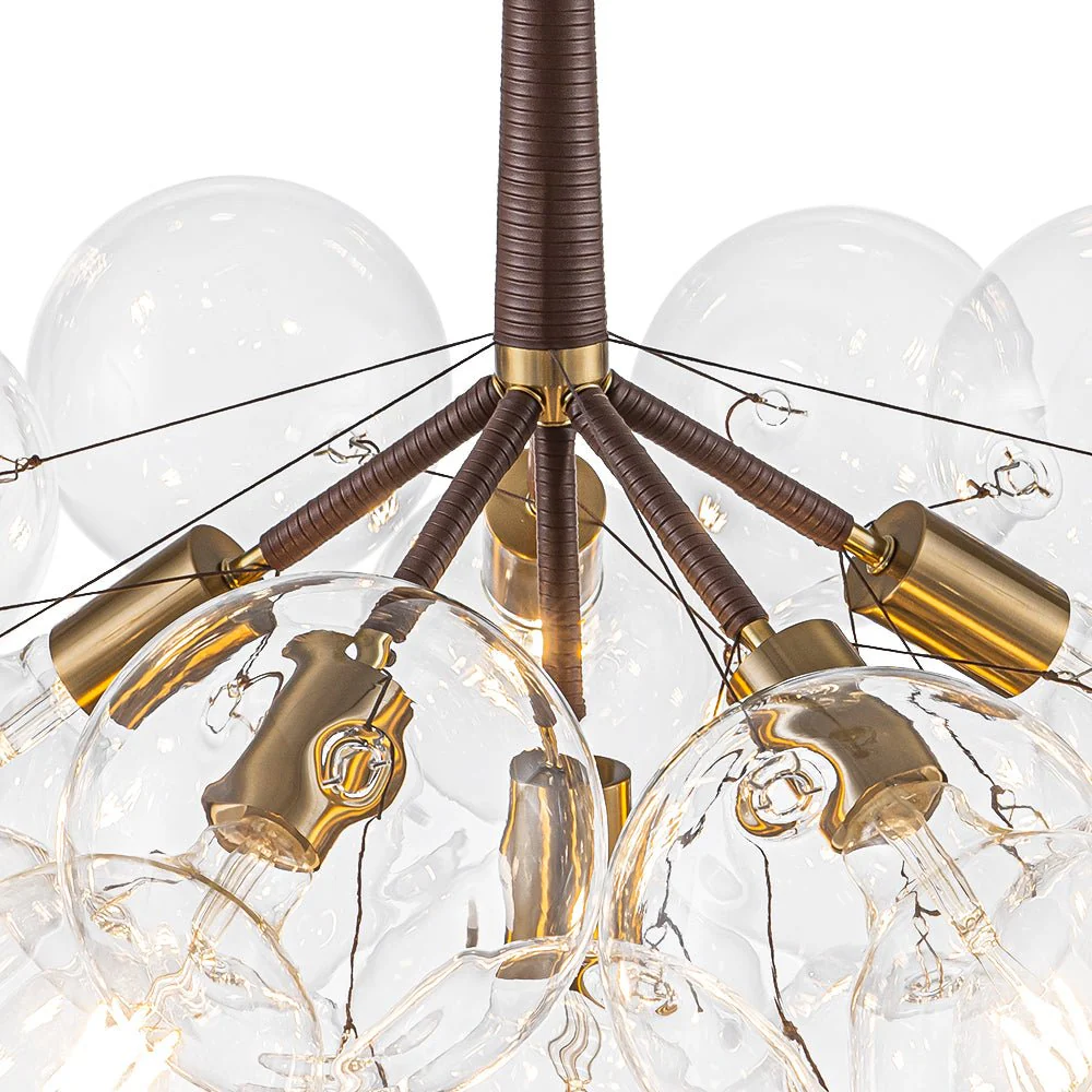 Mocha Mousse Clear Glass Globe Cluster Bubble Chandelier - Image 12