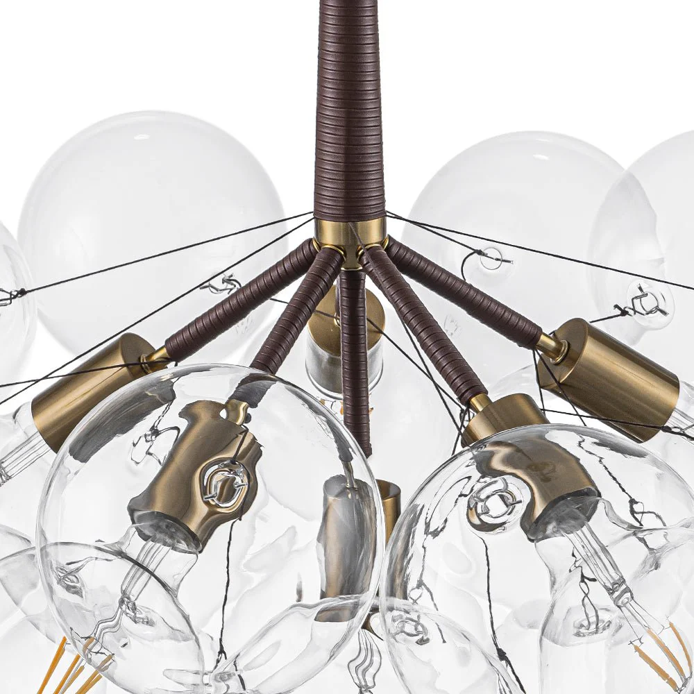 Mocha Mousse Clear Glass Globe Cluster Bubble Chandelier - Image 13