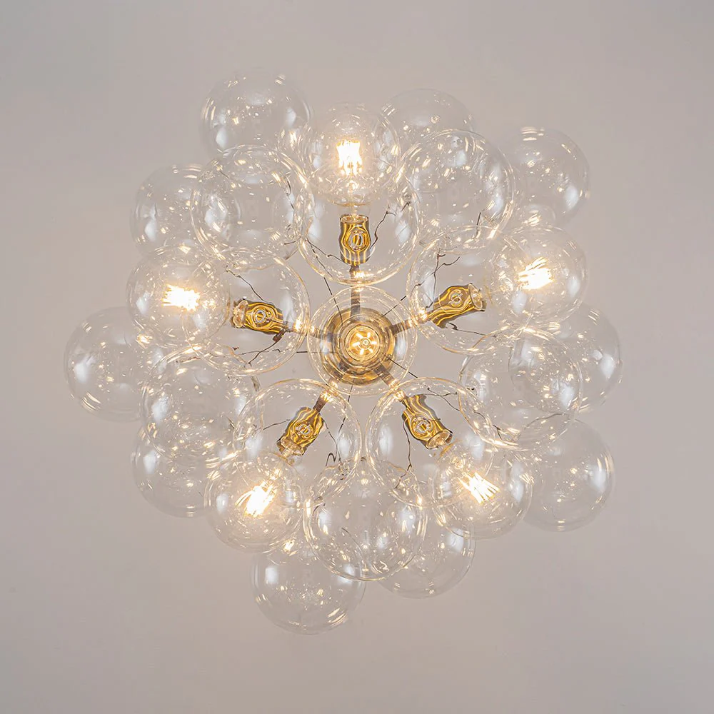 Mocha Mousse Clear Glass Globe Cluster Bubble Chandelier - Image 16