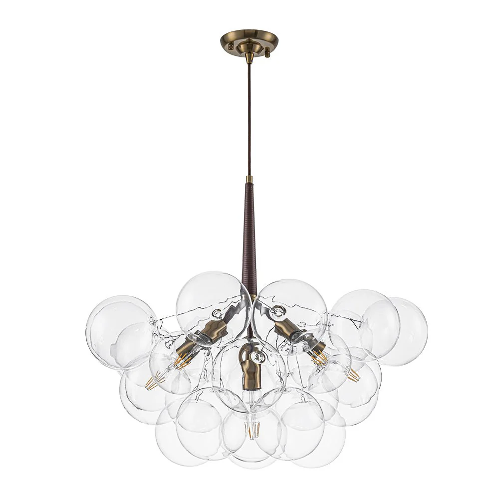 Mocha Mousse Clear Glass Globe Cluster Bubble Chandelier - Image 4