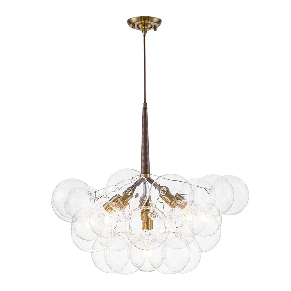 Mocha Mousse Clear Glass Globe Cluster Bubble Chandelier - Image 5