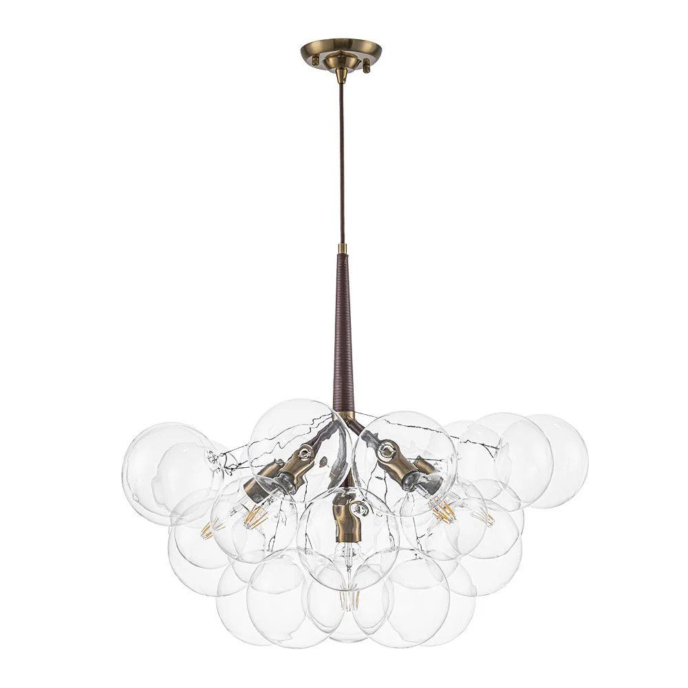 Mocha Mousse Clear Glass Globe Cluster Bubble Chandelier - Image 6