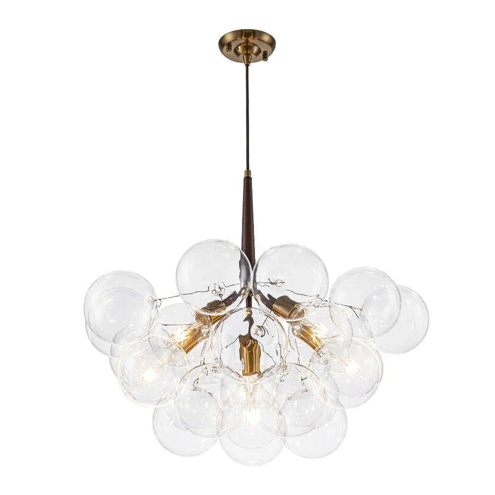 Mocha Mousse Clear Glass Globe Cluster Bubble Chandelier - Image 7