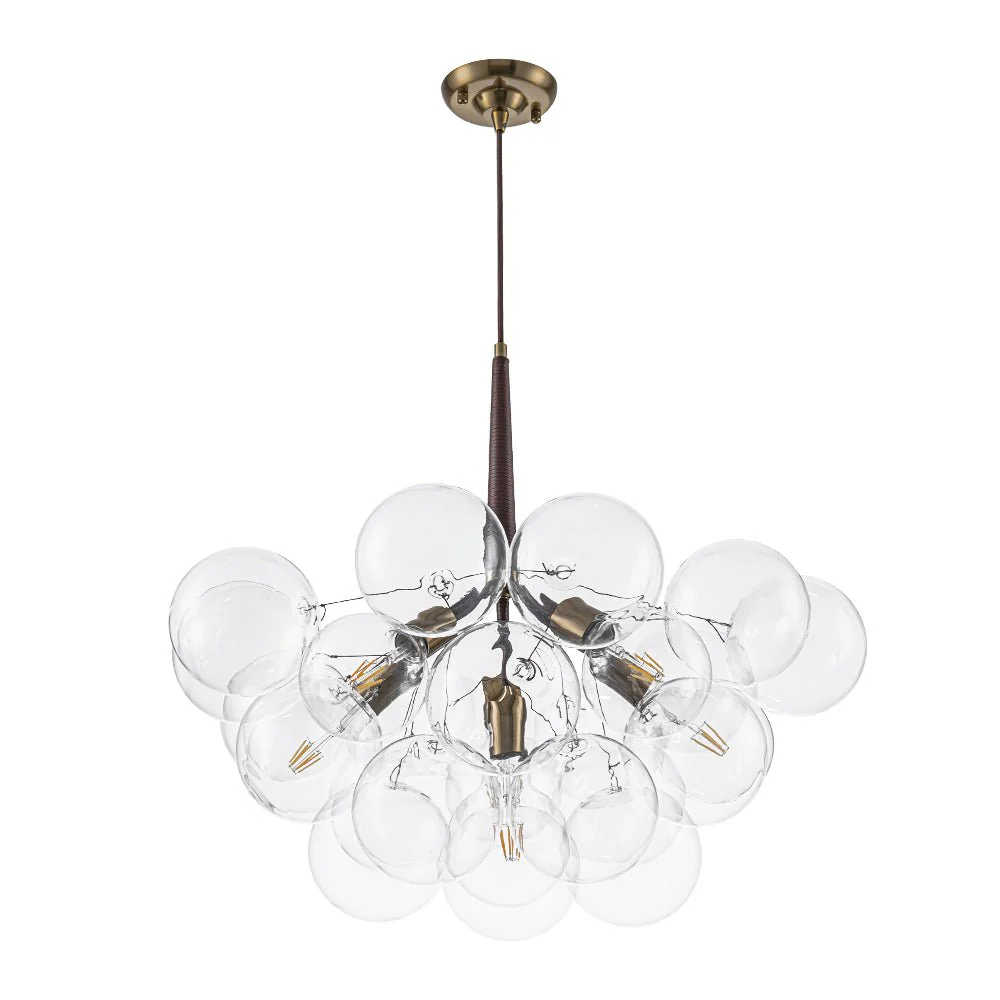 Mocha Mousse Clear Glass Globe Cluster Bubble Chandelier - Image 8