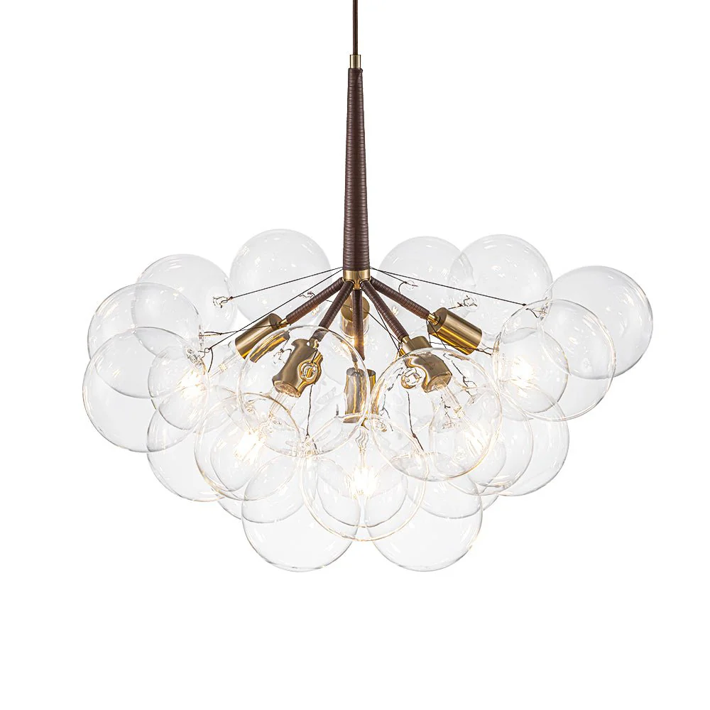 Mocha Mousse Clear Glass Globe Cluster Bubble Chandelier - Image 9