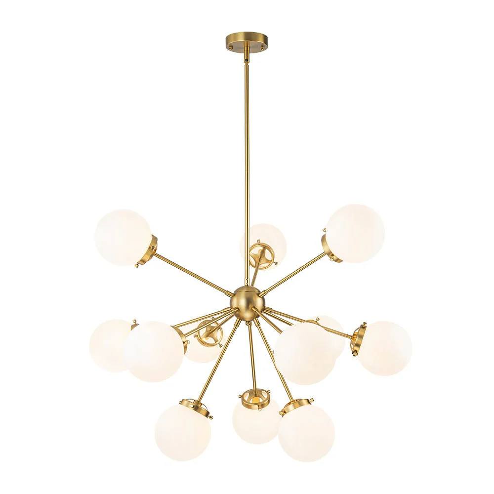 Modern Opal Glass Globe 12-light Sphere Sputnik Chandelier - Image 10