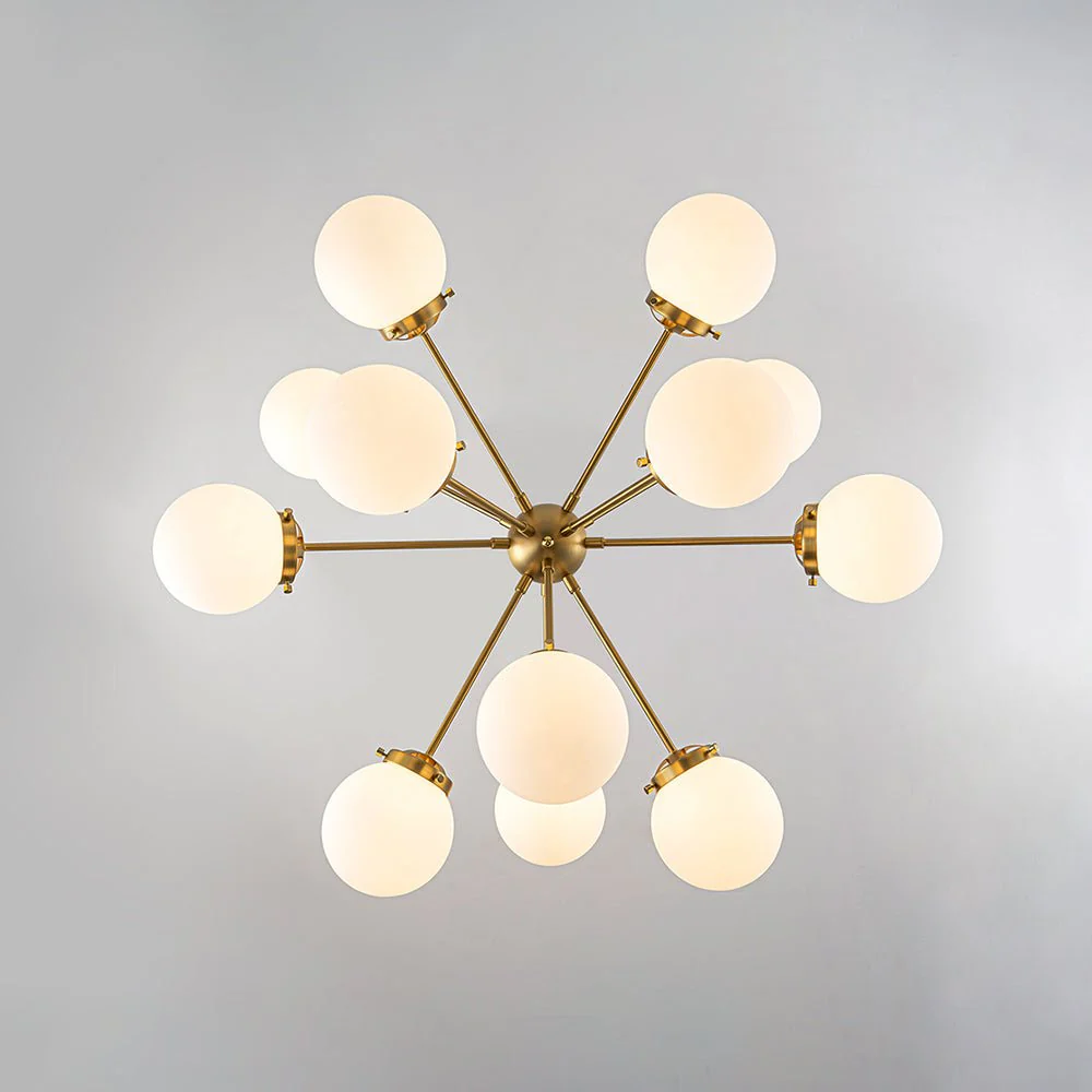Modern Opal Glass Globe 12-light Sphere Sputnik Chandelier - Image 18