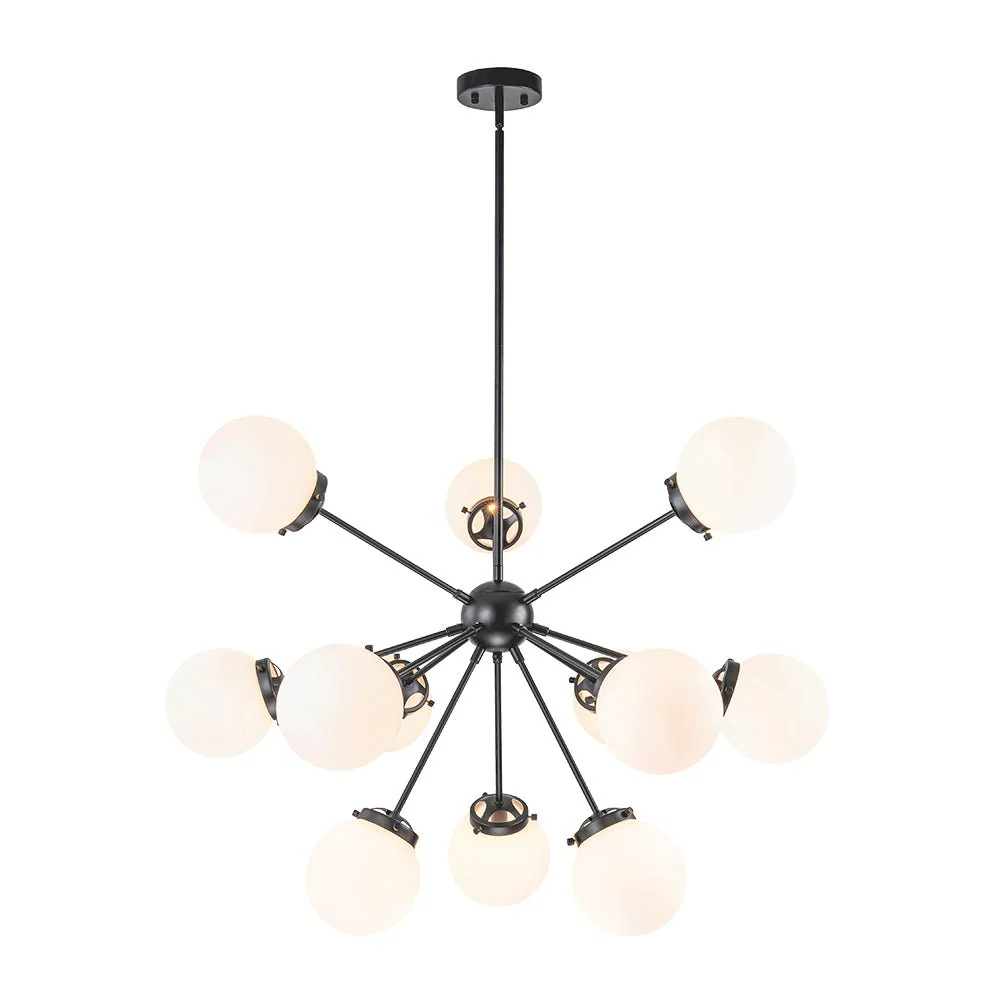 Modern Opal Glass Globe 12-light Sphere Sputnik Chandelier - Image 19