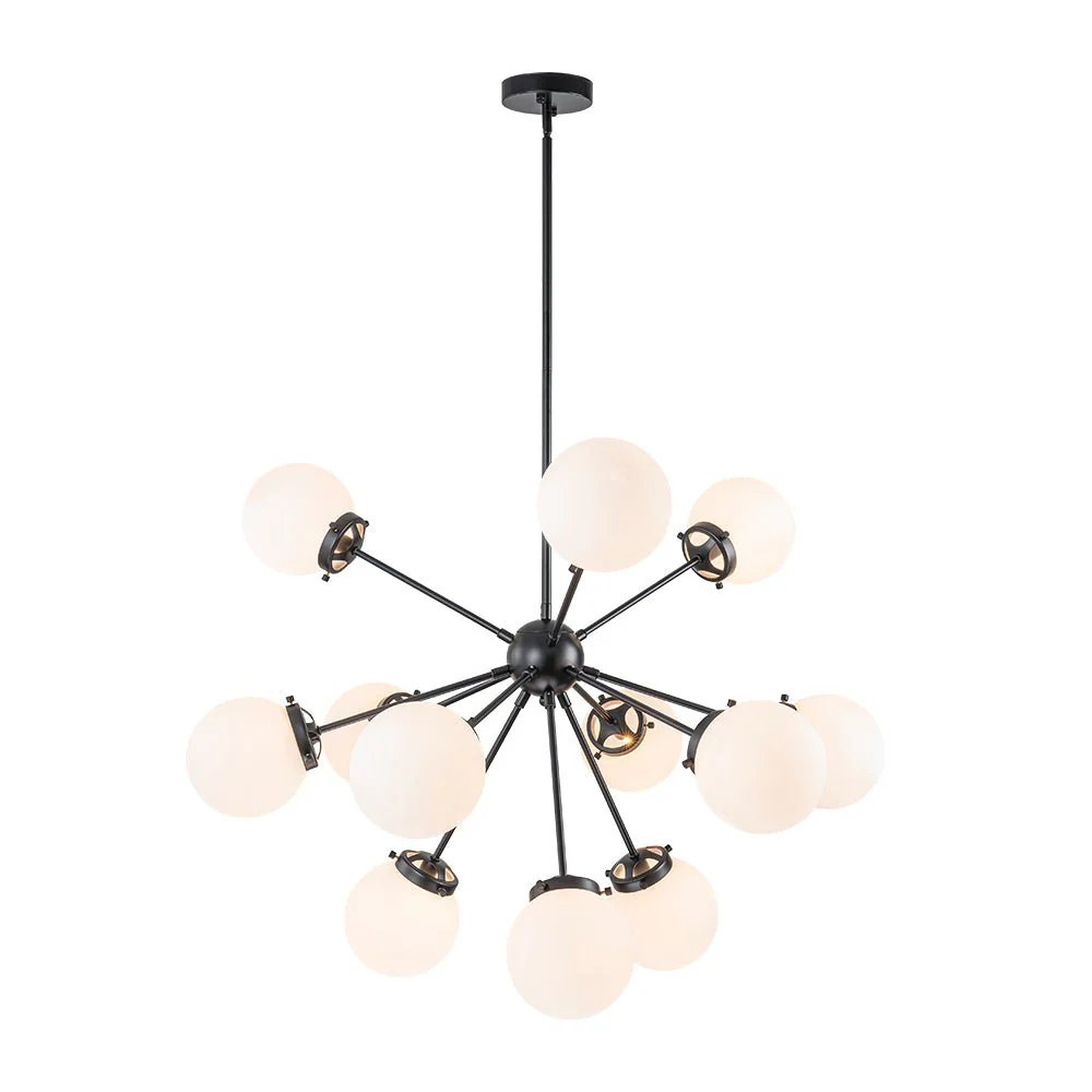Modern Opal Glass Globe 12-light Sphere Sputnik Chandelier - Image 20