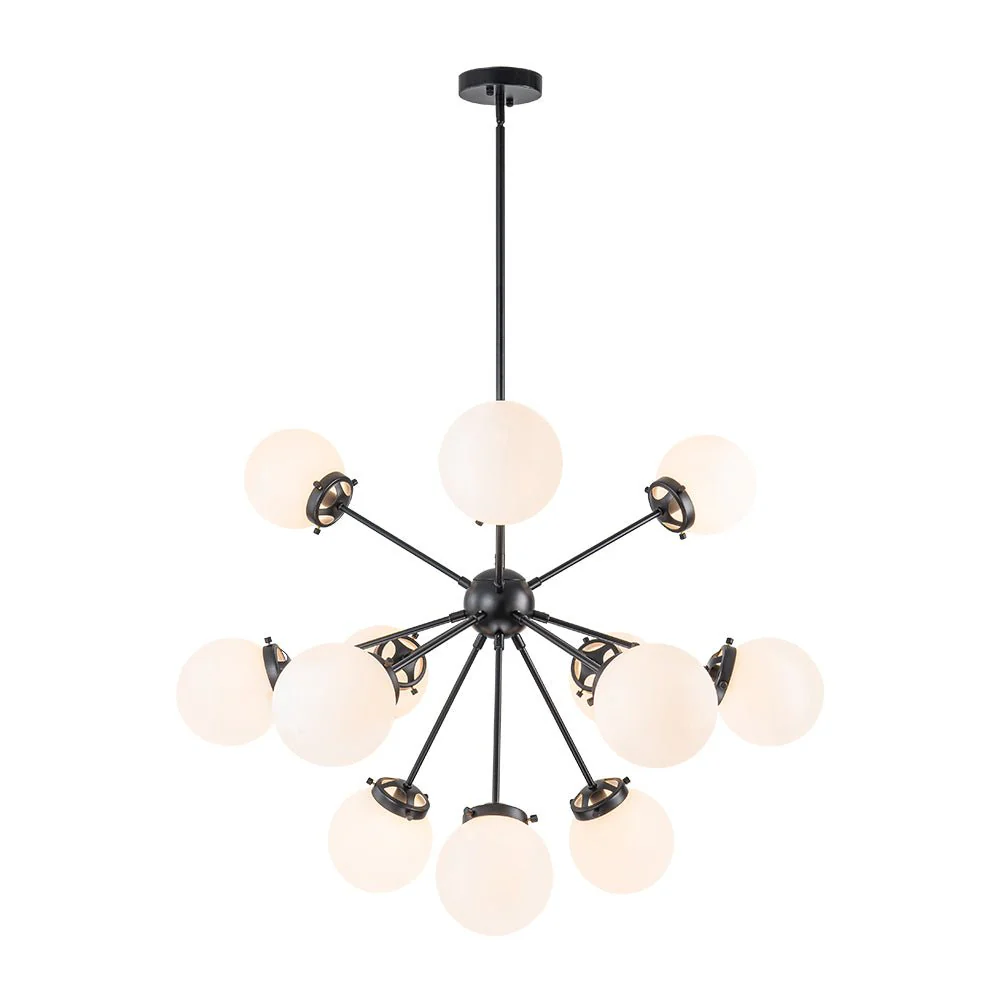 Modern Opal Glass Globe 12-light Sphere Sputnik Chandelier - Image 22