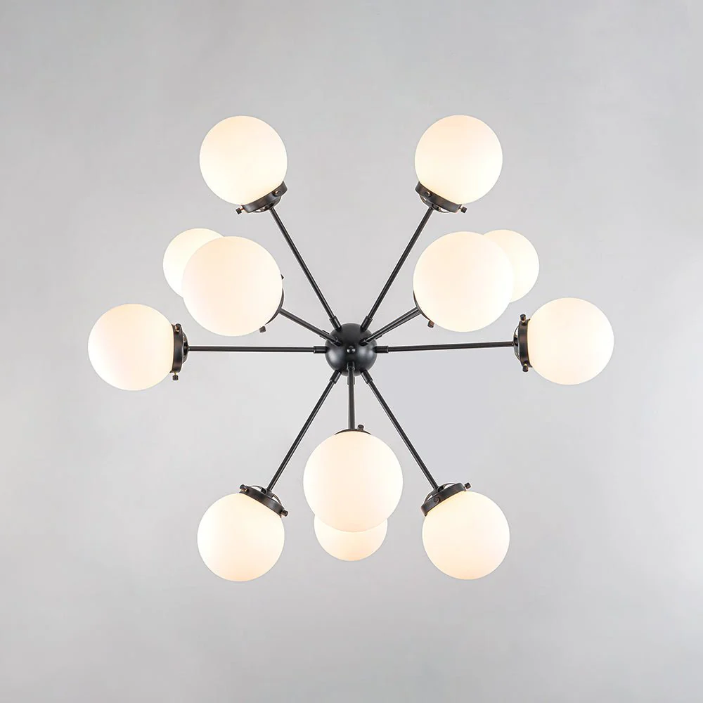 Modern Opal Glass Globe 12-light Sphere Sputnik Chandelier - Image 24