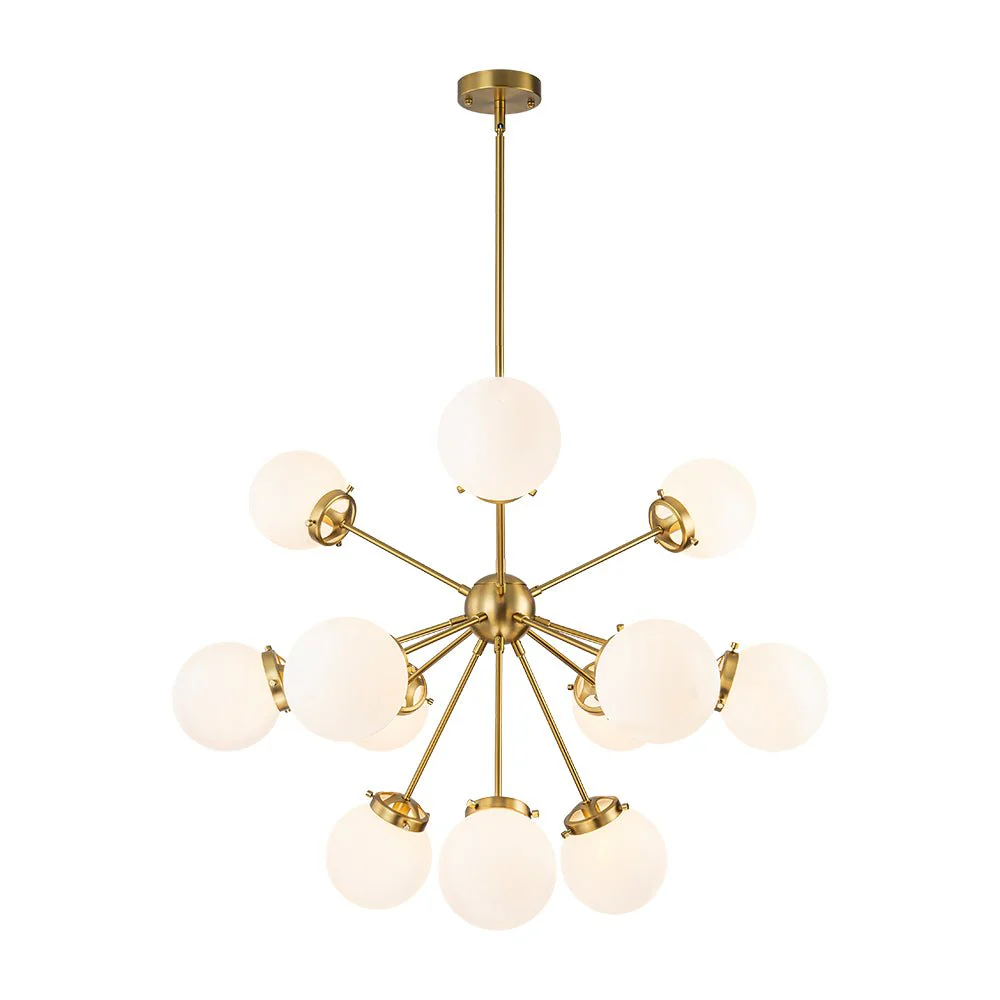 Modern Opal Glass Globe 12-light Sphere Sputnik Chandelier - Image 5