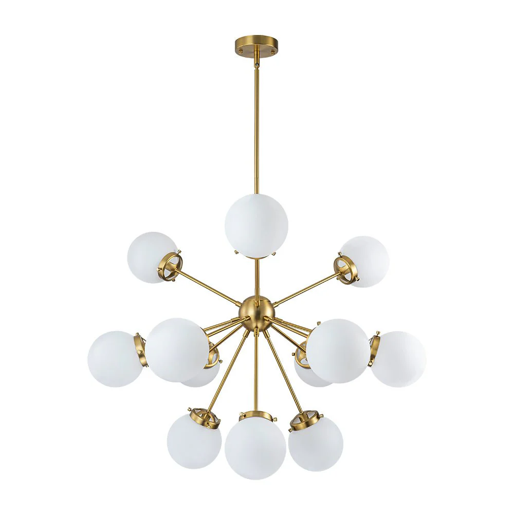 Modern Opal Glass Globe 12-light Sphere Sputnik Chandelier - Image 6