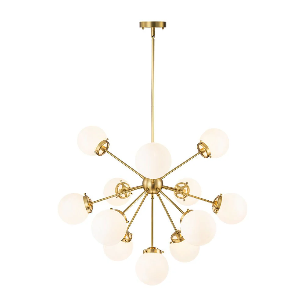Modern Opal Glass Globe 12-light Sphere Sputnik Chandelier - Image 7