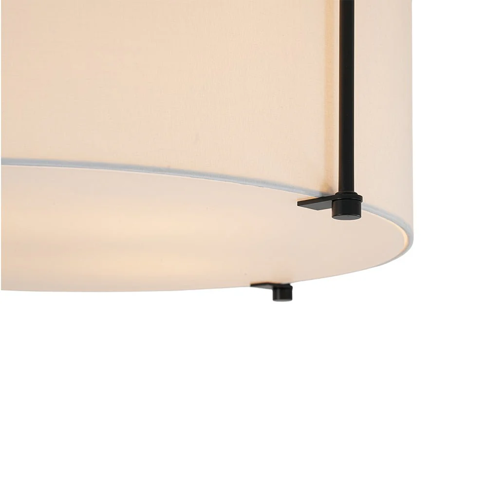 Modern Round White Fabric Drum Cage Semi Flush Mount - Image 11