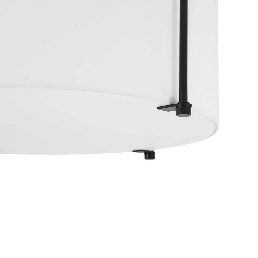 Modern Round White Fabric Drum Cage Semi Flush Mount - Image 12