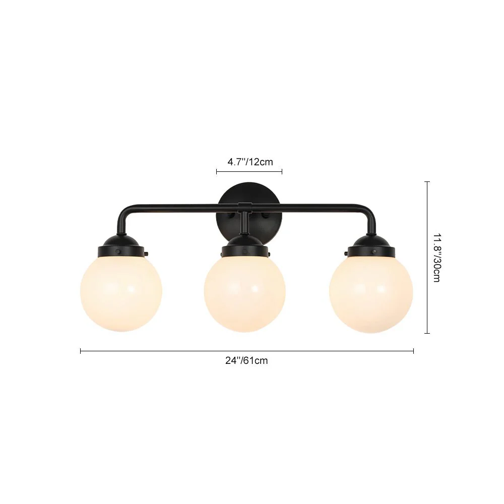 Modern Shine Opal Glass Globe Bathroom Vanity Wall Light - Image 10