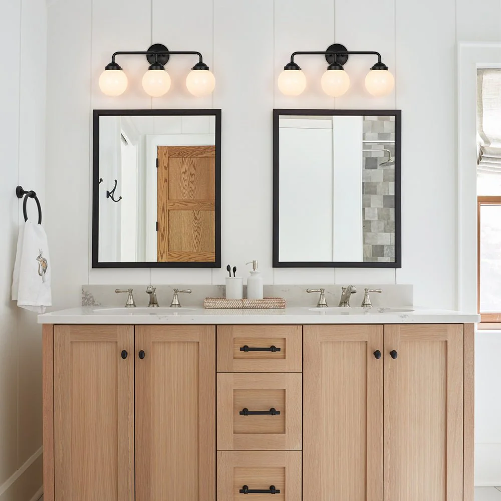 Modern Shine Opal Glass Globe Bathroom Vanity Wall Light - Image 2