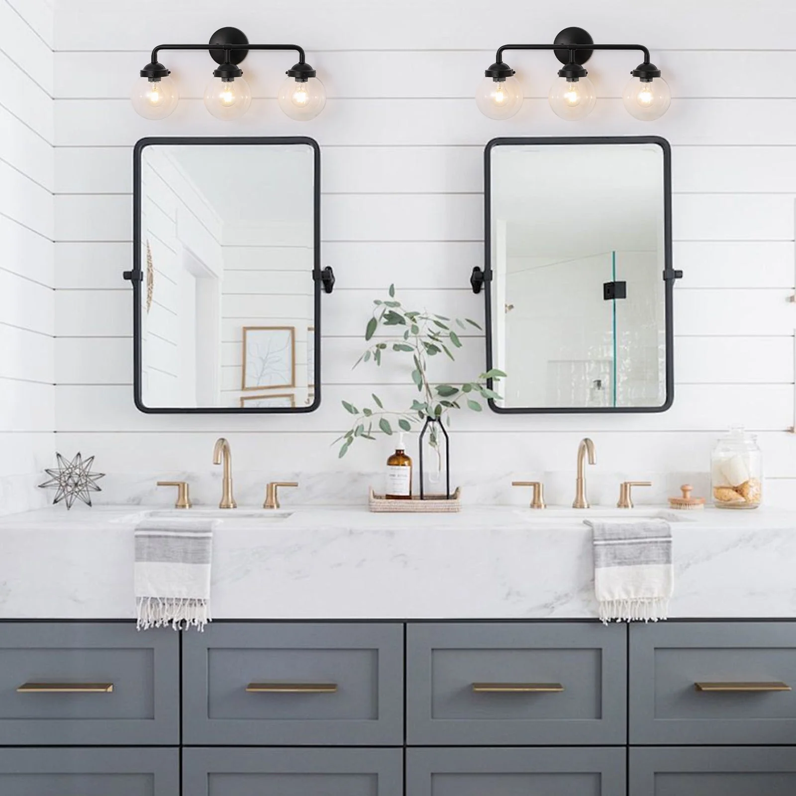 Modern Shine Opal Glass Globe Bathroom Vanity Wall Light - Image 4