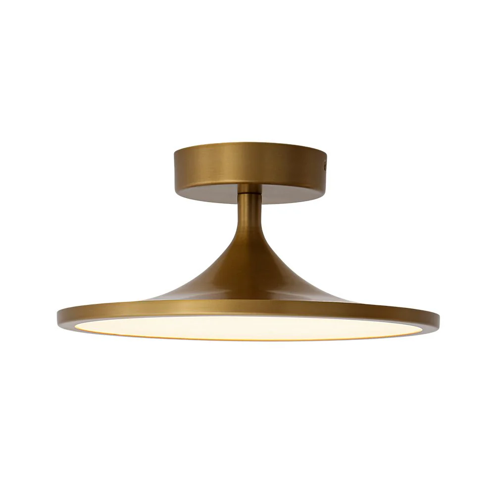 Modern Simple Brass Round Dimmable LED Semi Flush Mount - Image 5