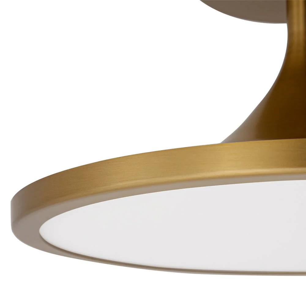 Modern Simple Brass Round Dimmable LED Semi Flush Mount - Image 8