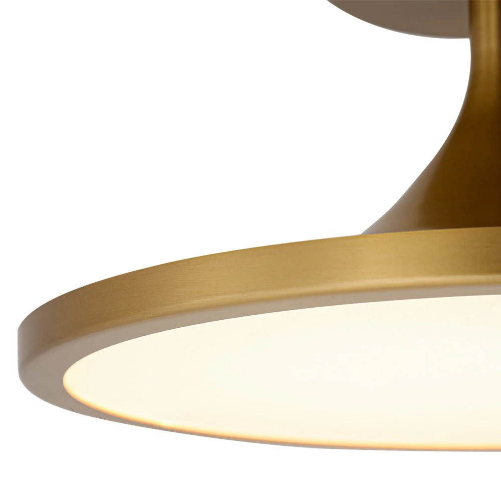 Modern Simple Brass Round Dimmable LED Semi Flush Mount - Image 9
