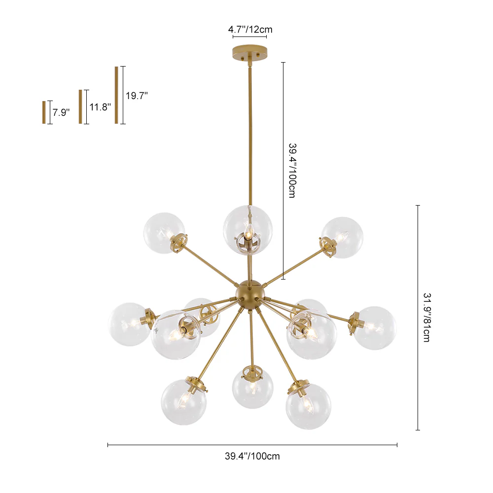 Modern Sphere 12-light Sputnik Chandelier - Image 13